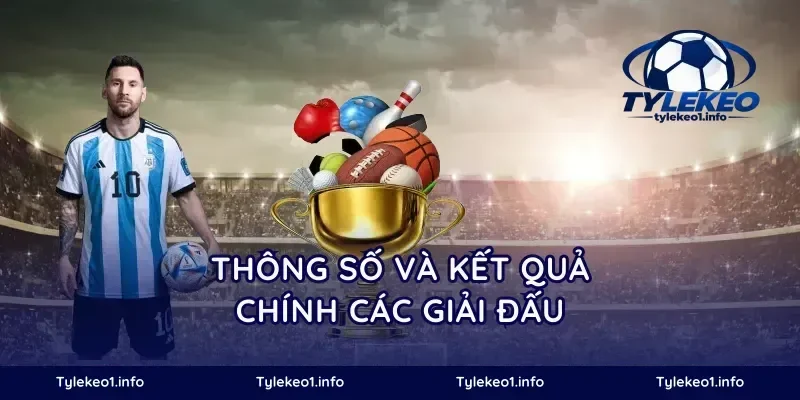Thông số và kết quả chính các giải đấu